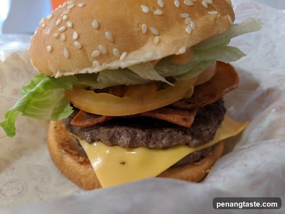 Cheeseburger with Bacon and Onion Rings