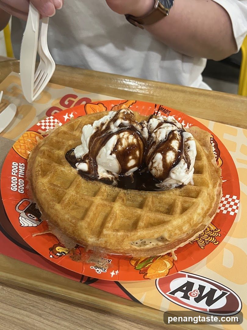A&W Waffle with Ice Cream
