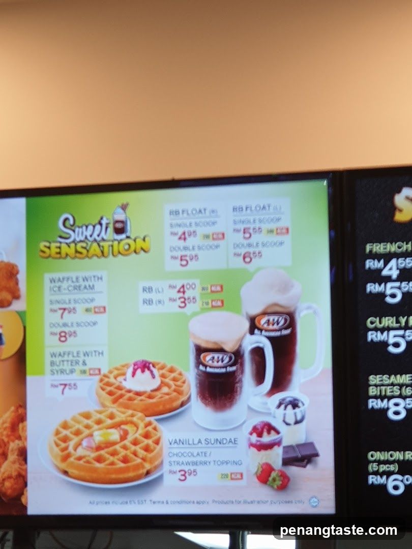 A&W Sweet Sensation Menu Display