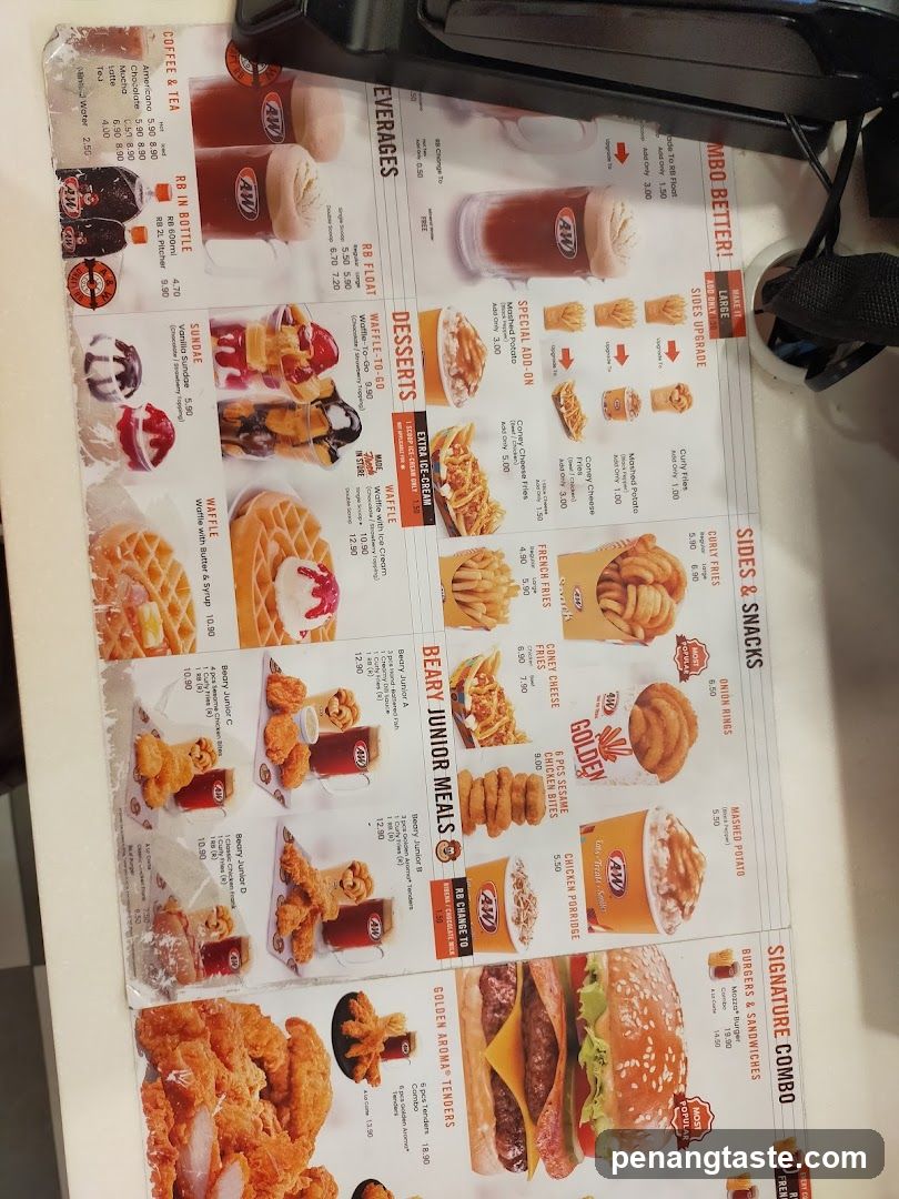 A&W Menu Page