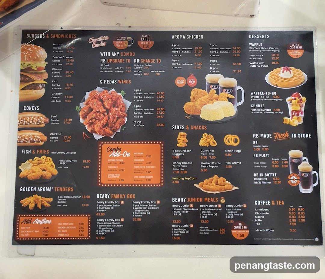 Golden Aroma Menu Board