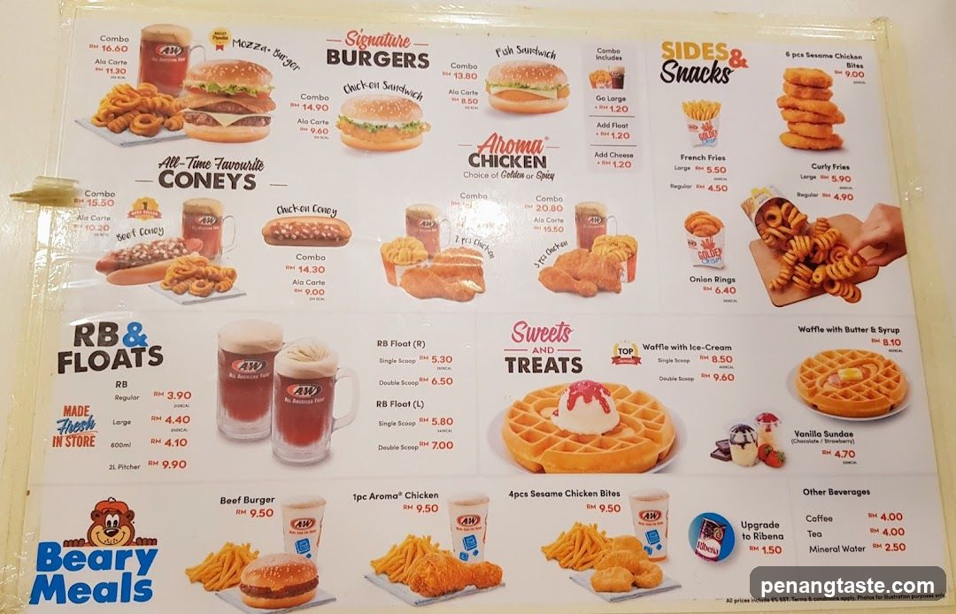 A&W Menu Board