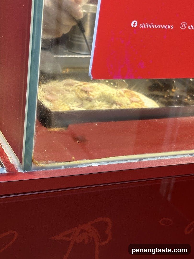 Food preparation view through glass window
