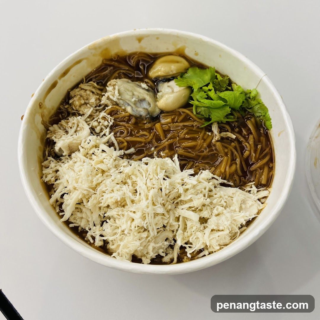 Bowl of Noodles with Chicken and Oysters