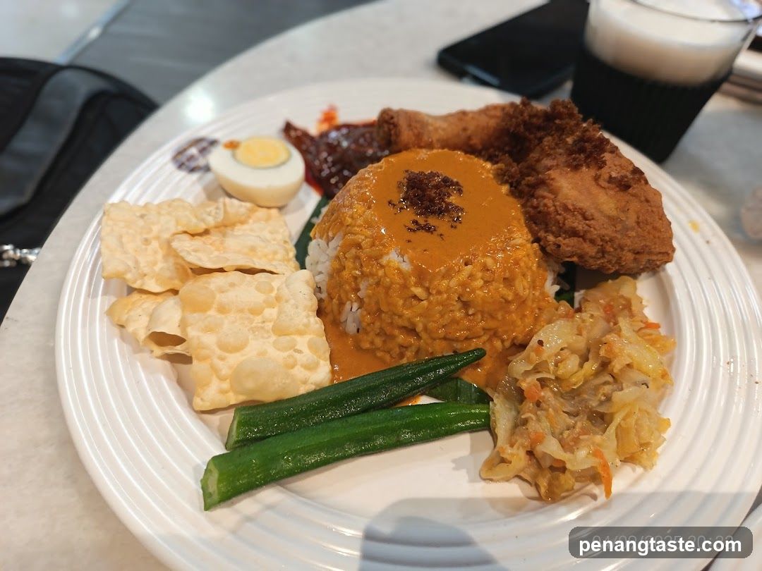 Curry Rice Plate with Fried Chicken and Side Dishes