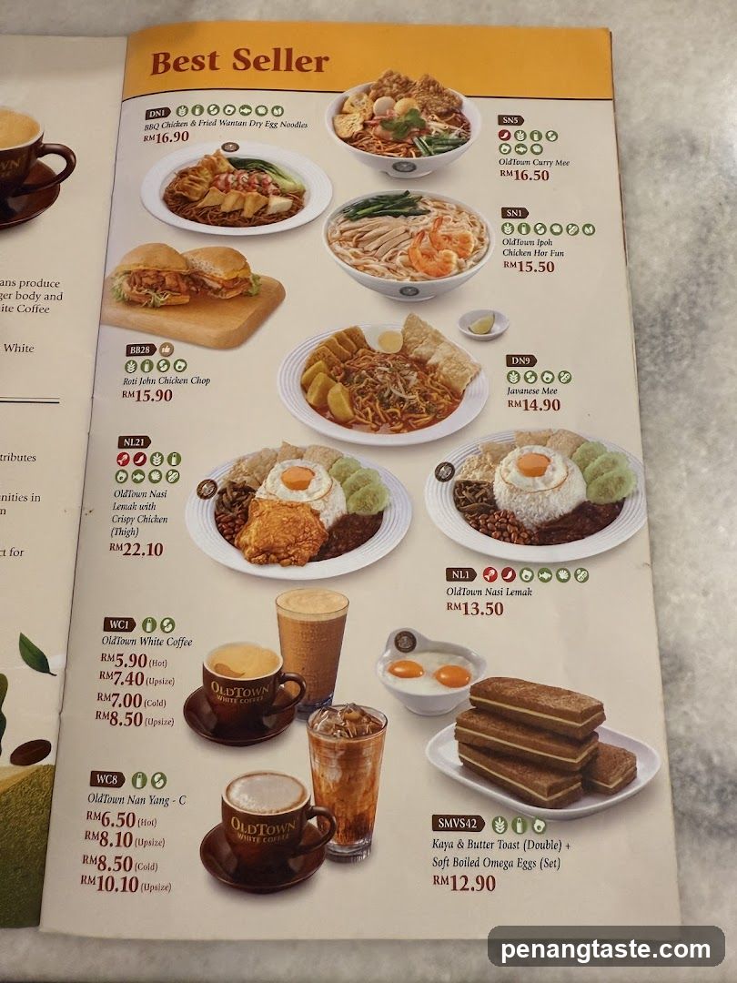 Best Seller Menu Page