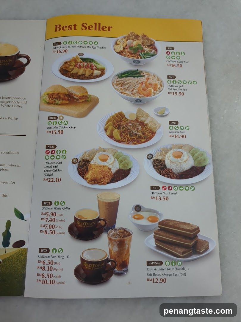 Best Seller Menu Page
