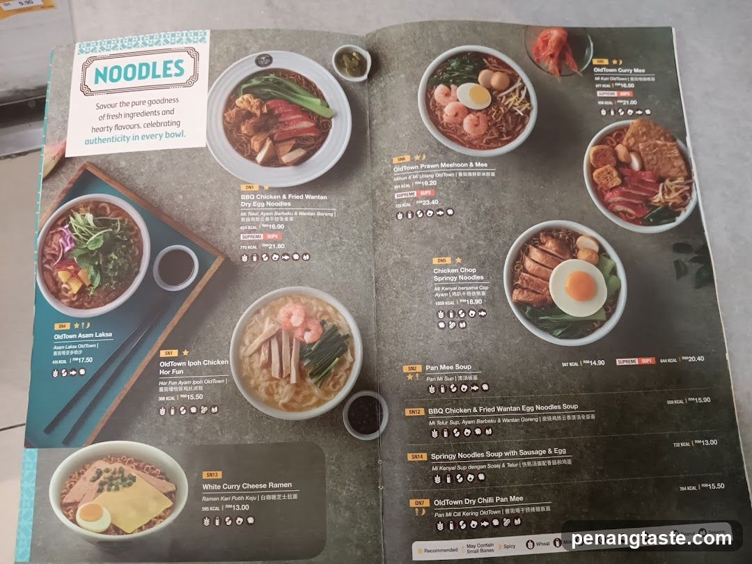 Noodles Menu Page