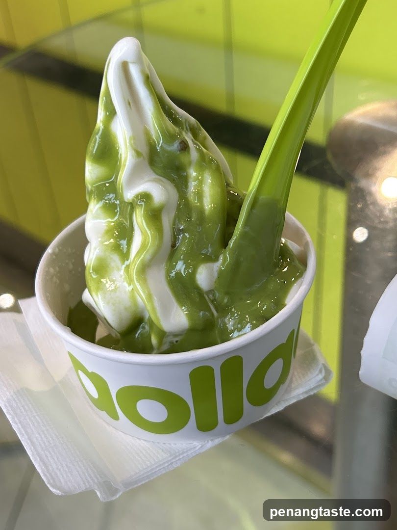 Matcha and Vanilla Soft Serve
