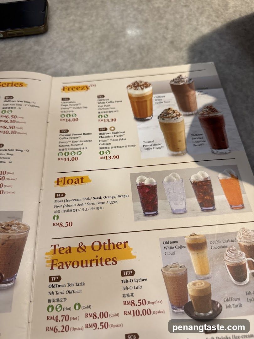 OldTown Coffee Menu