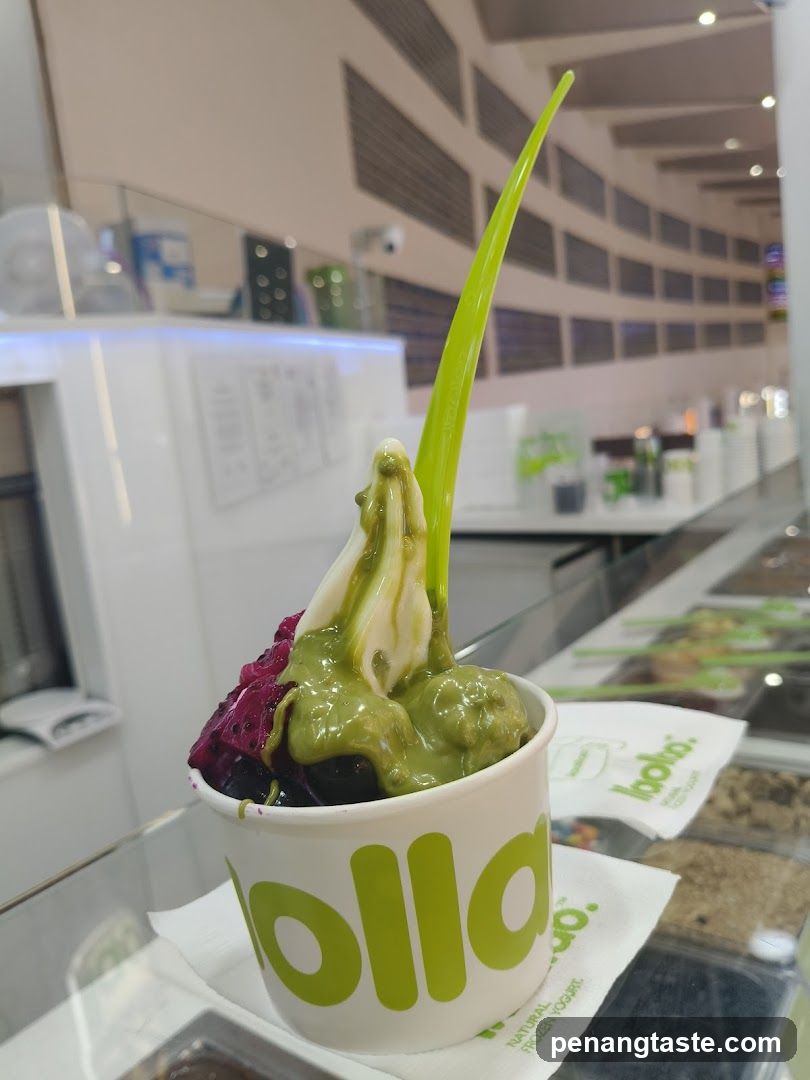 Matcha and Dragon Fruit Frozen Yogurt Cup