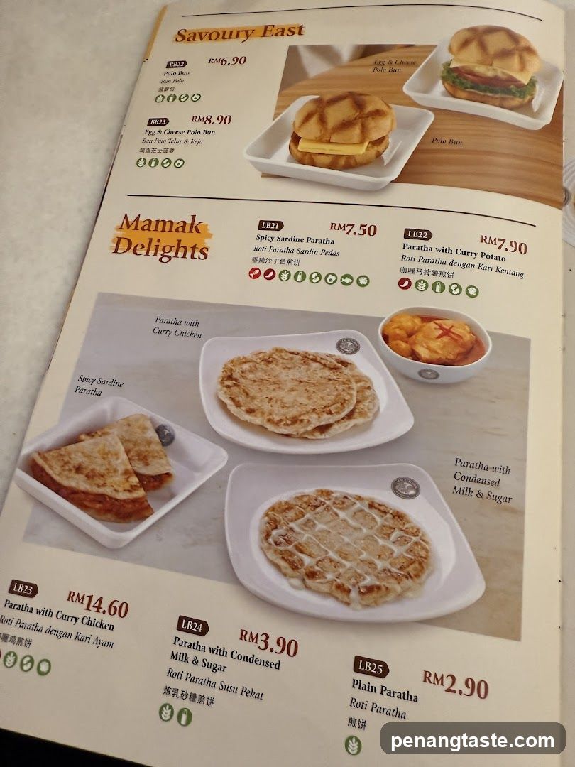 Savoury East & Mamak Delights Menu