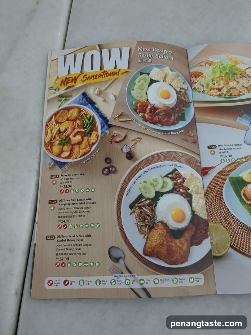 WOW New Sensational Menu Page