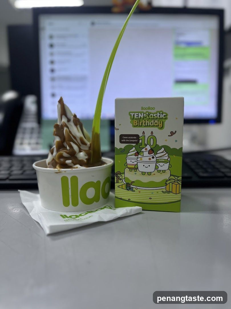 llaoaao soft serve and birthday card