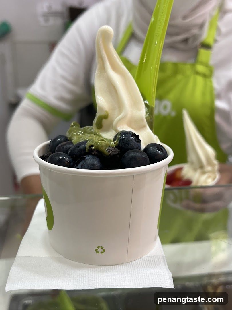 Blueberry and Matcha Soft Serve