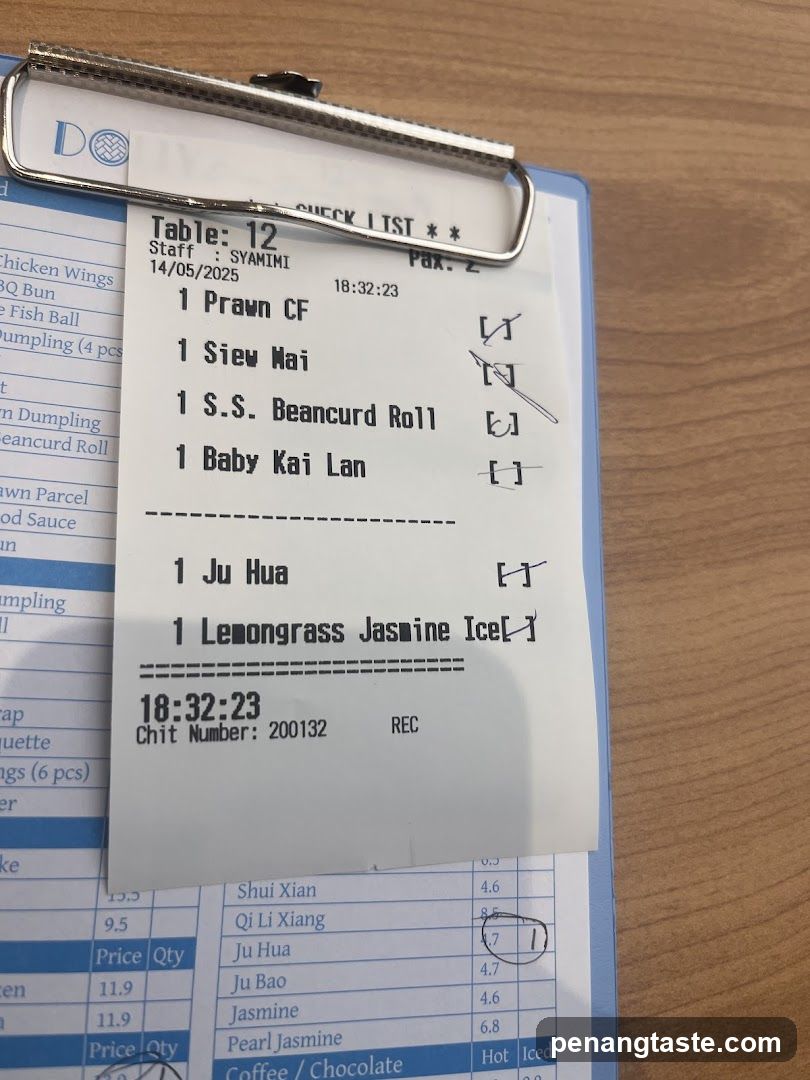 Receipt on Clipboard