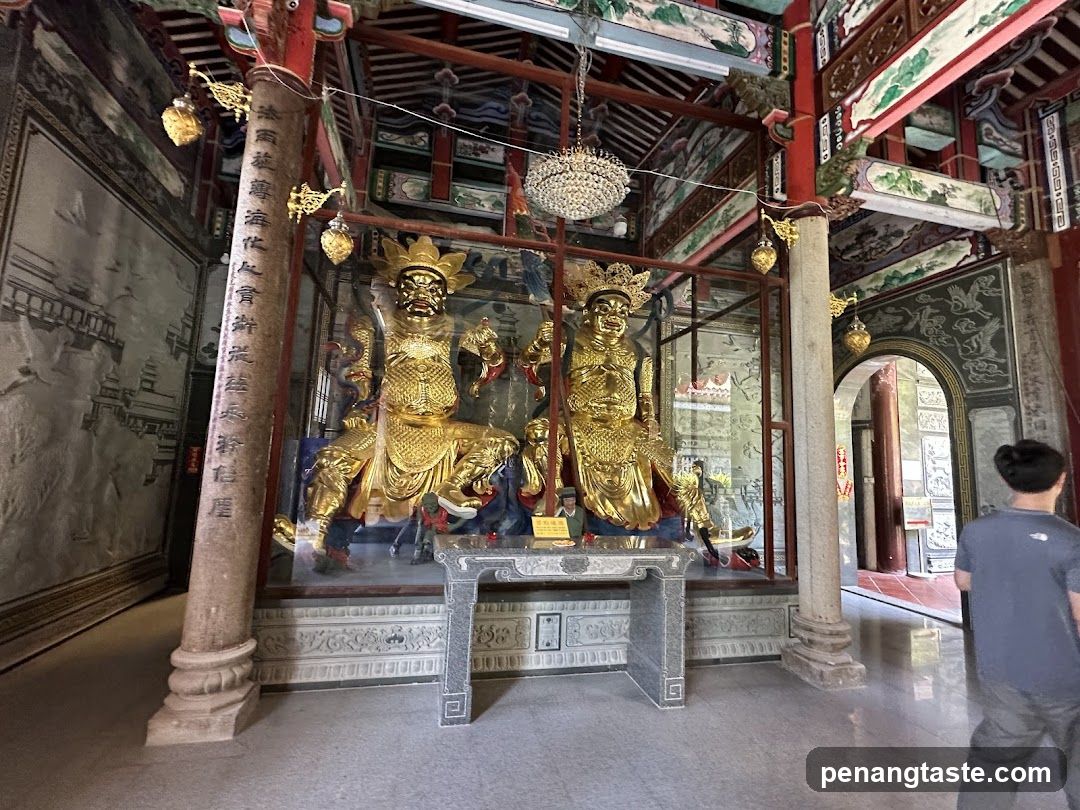 Temple Interior with Golden Statues