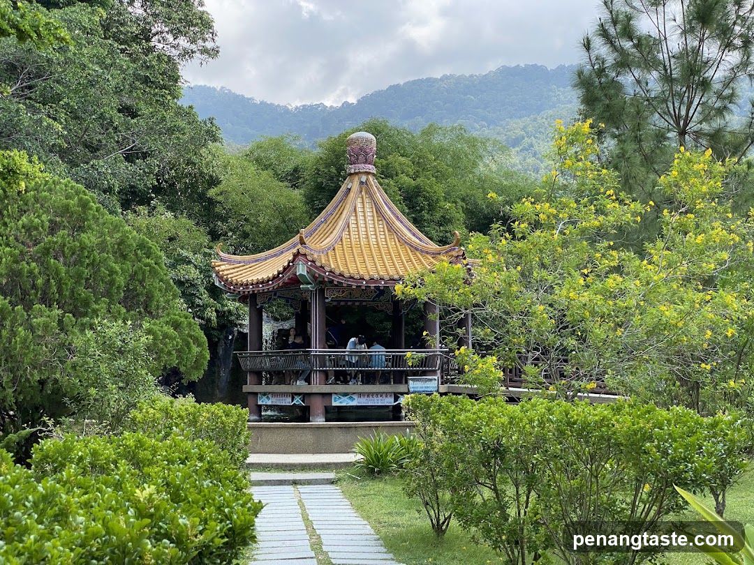 Traditional Pavilion in a Lush Garden