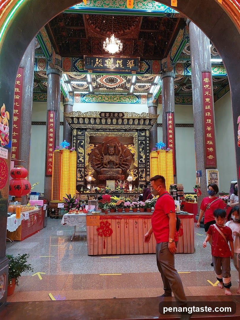 Temple Interior with Worshippers