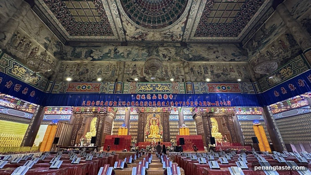 Temple Interior with Altar and Seating Area