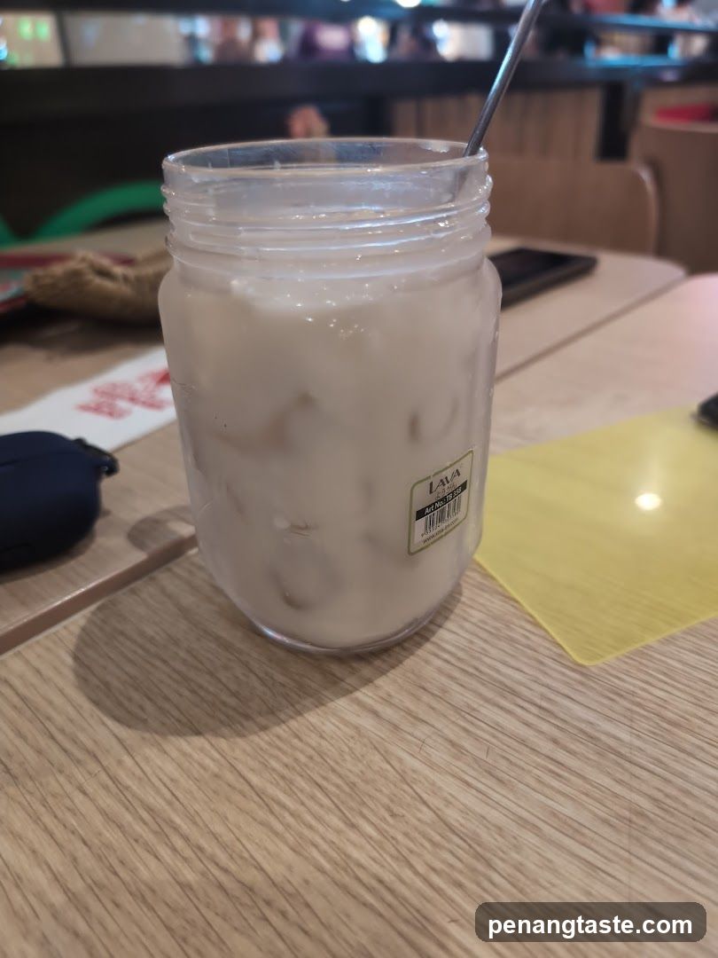 Iced drink in mason jar