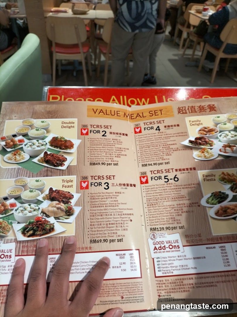 TCRS Menu - Value Meal Sets