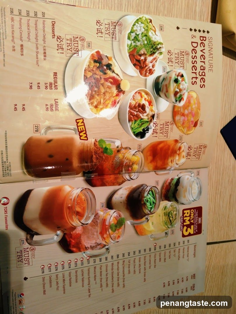 Beverages & Desserts Menu Page
