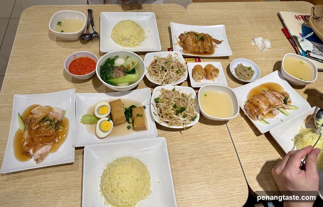 Hainanese Chicken Rice Meal Spread