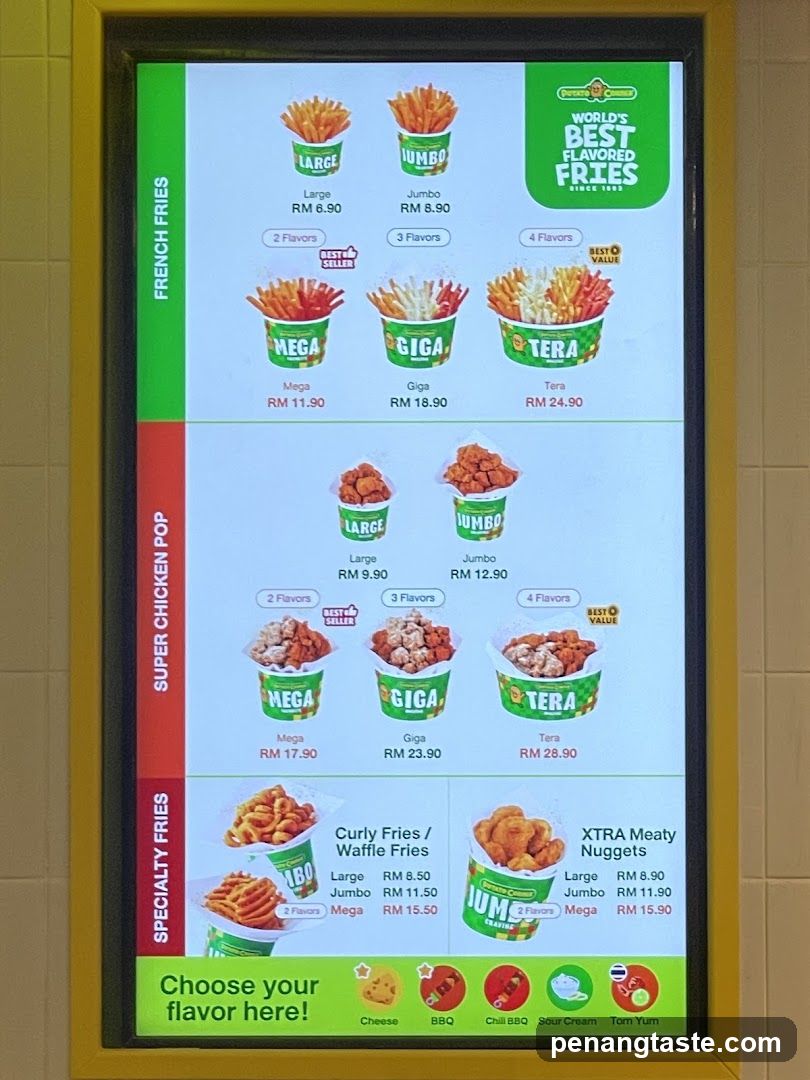 Fries & Chicken Menu Board