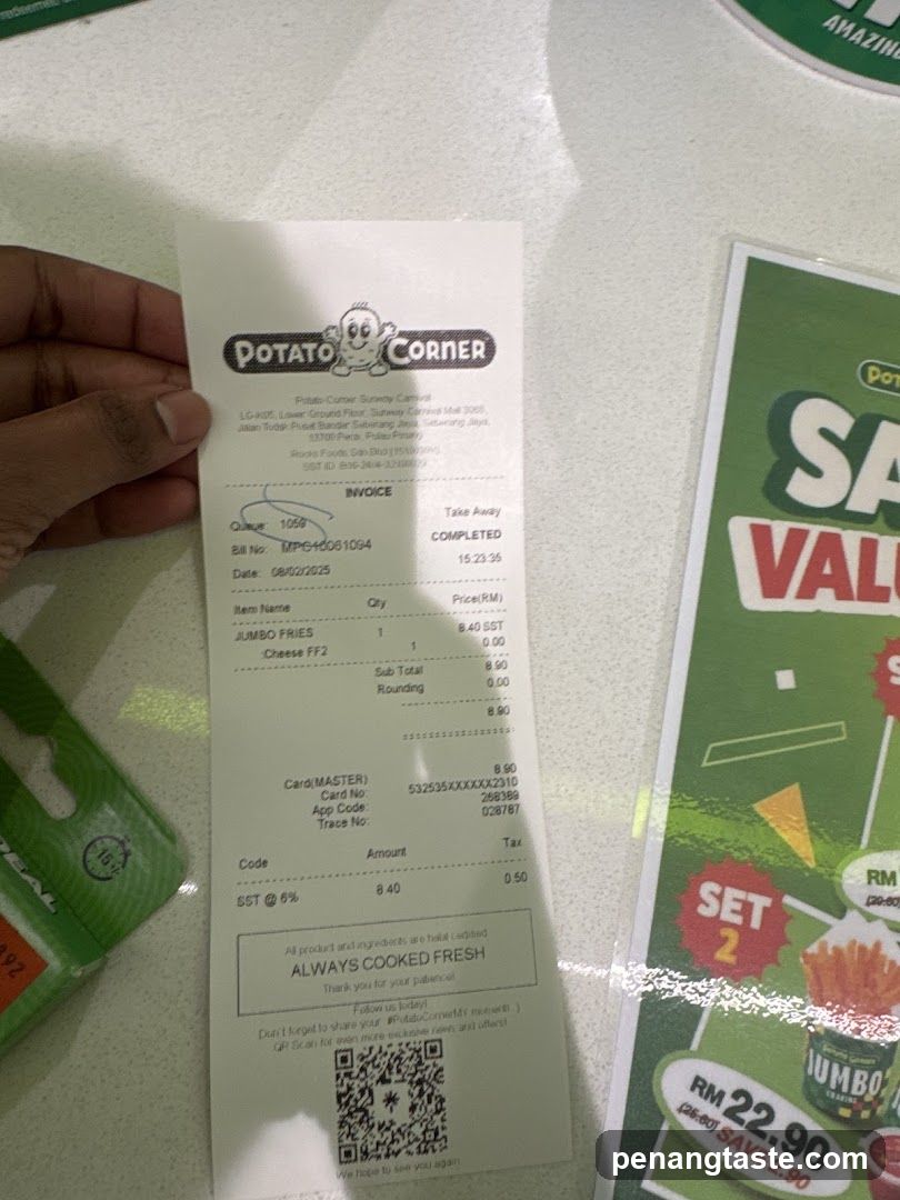 Potato Corner Receipt and Promo Flyer