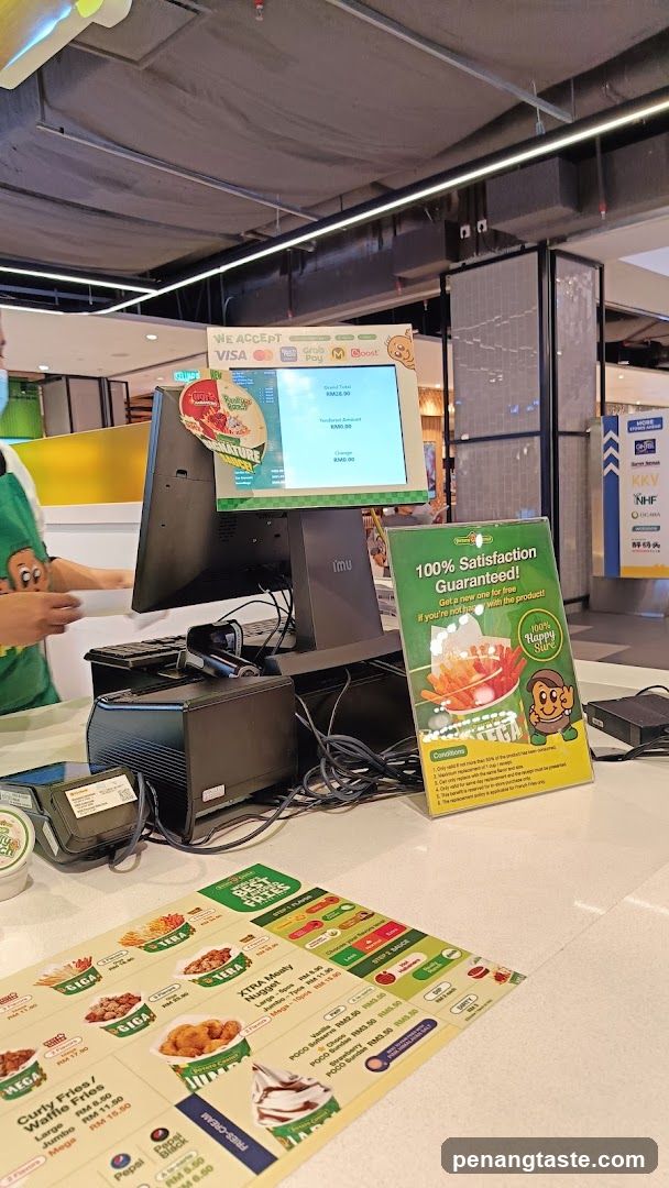 Checkout Counter with Menu and Signage