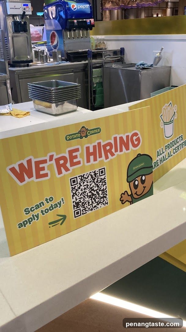 Potato Corner Hiring Sign