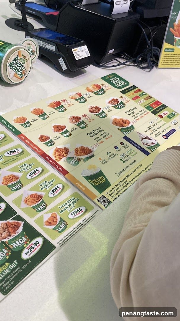 Food Menu Display at Counter