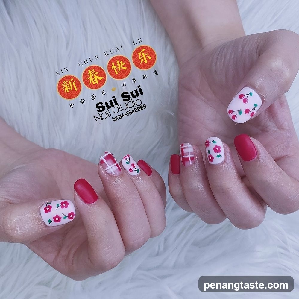 Nail Art Display with Shop Logo Overlay
