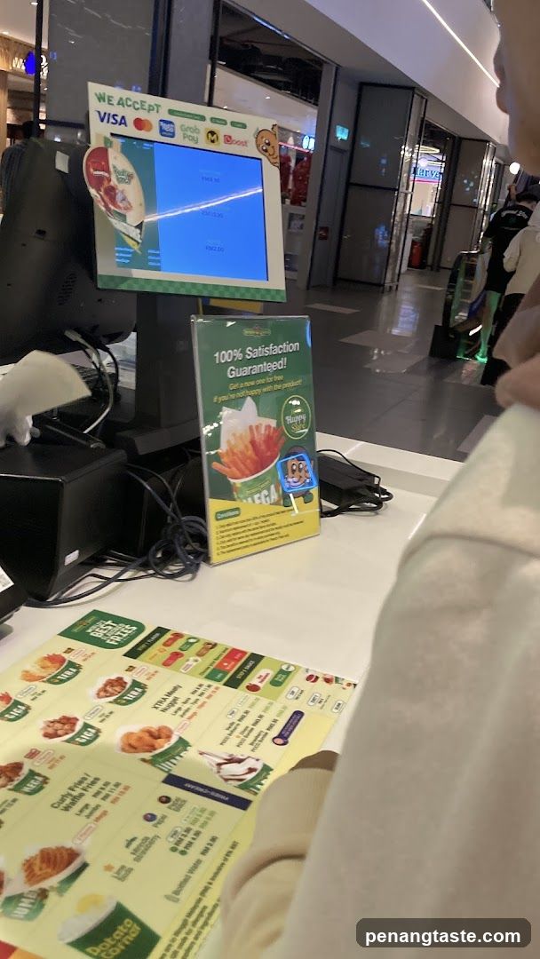 Checkout Counter with Menu and Payment Display