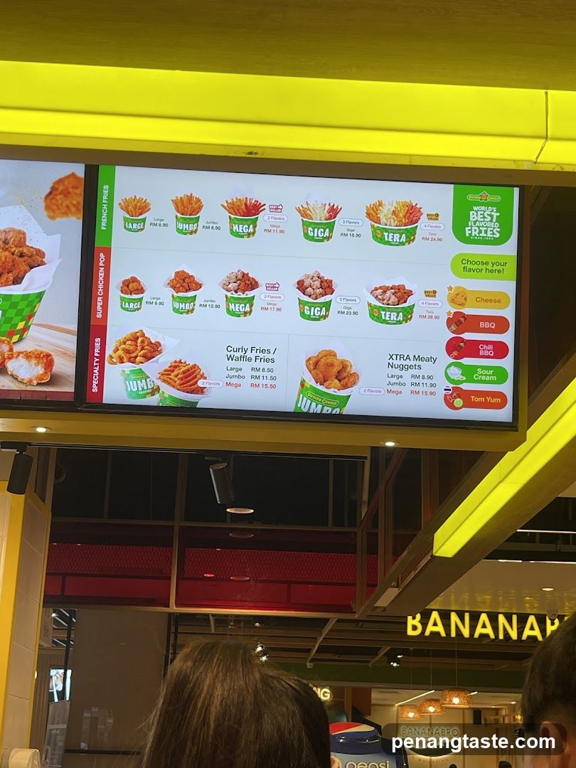 Fries Menu Board