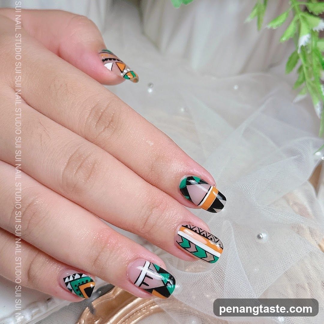 African-inspired nail art design