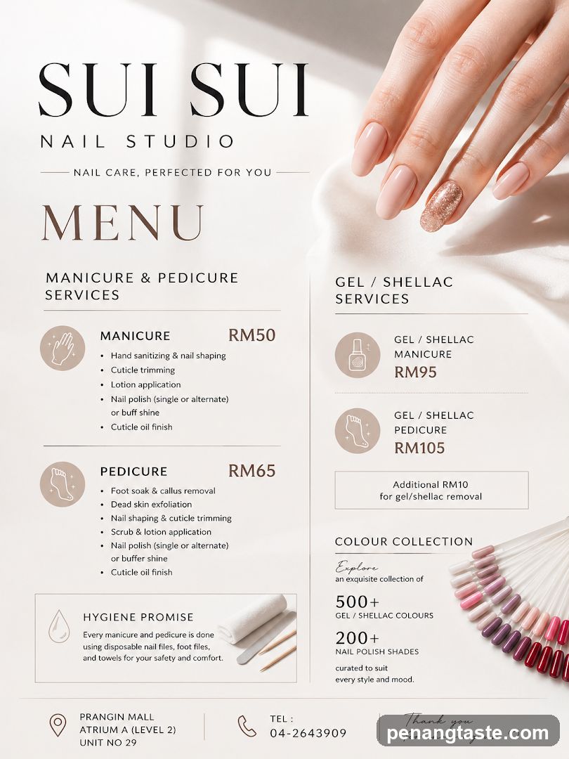 Sui Sui Nail Studio Menu