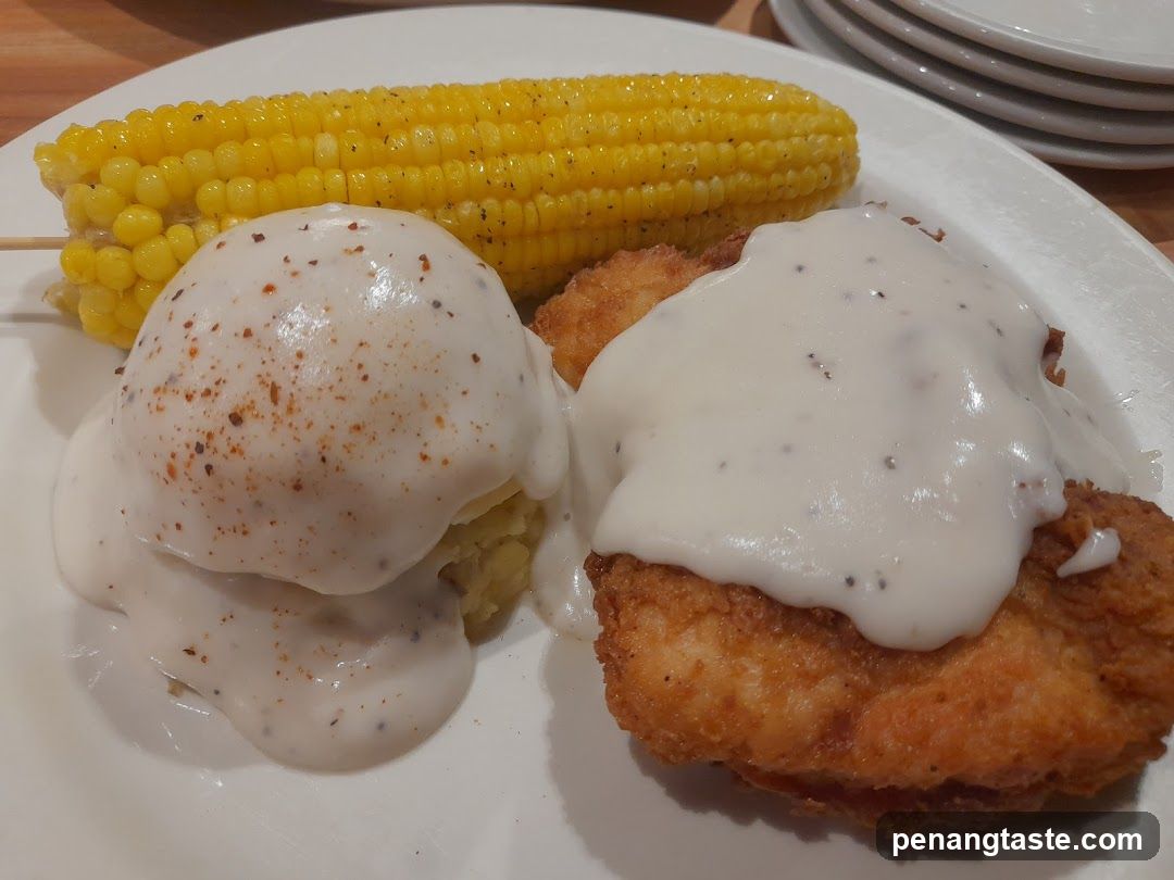 Fried Chicken and Corn with Gravy