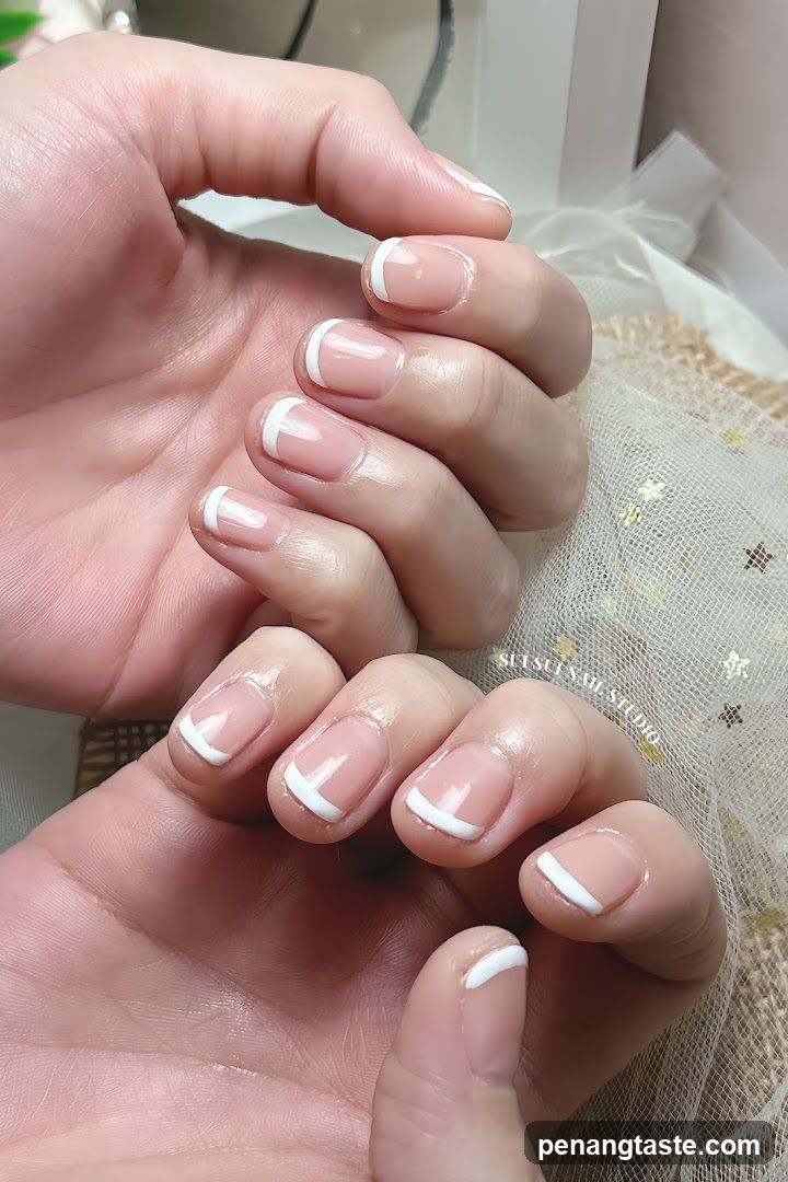 French Manicure Close-up