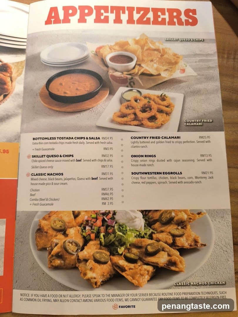 Appetizers Menu Page