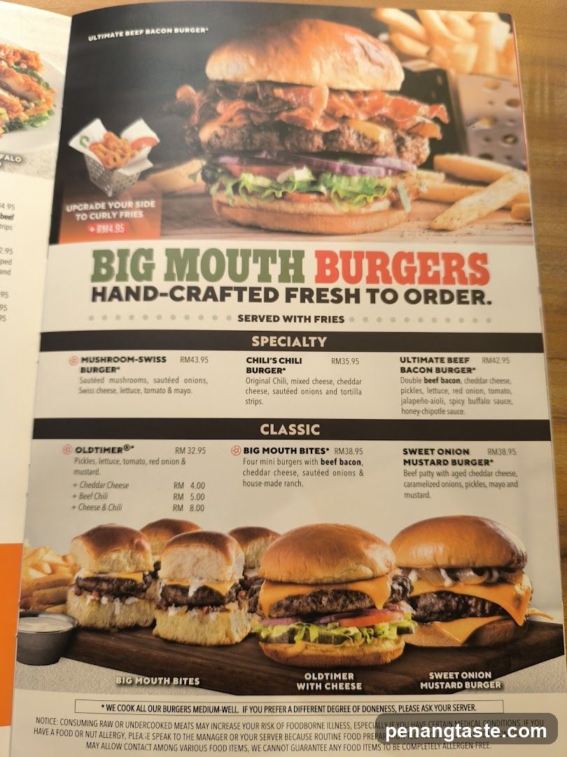 Big Mouth Burgers Menu