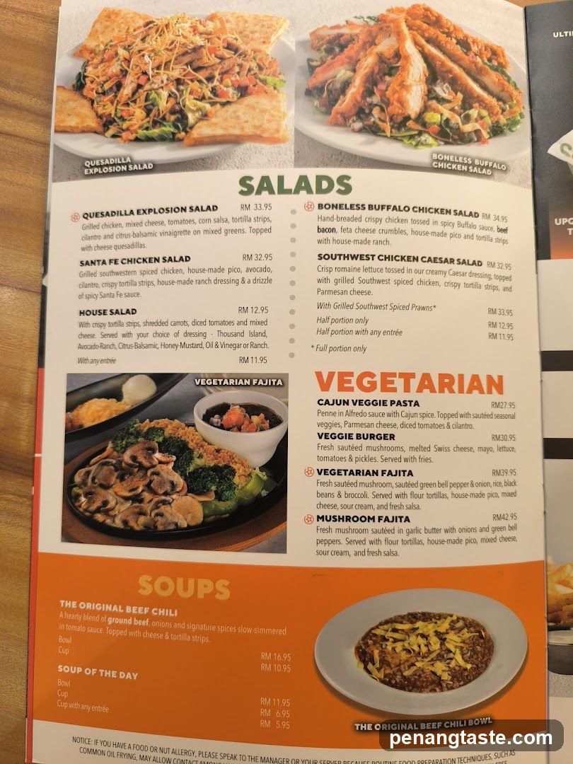Salads and Soups Menu Page