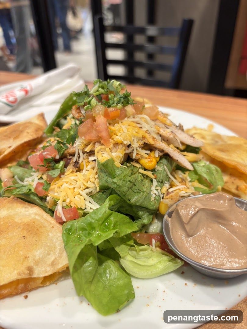 Loaded Salad with Chips and Dip