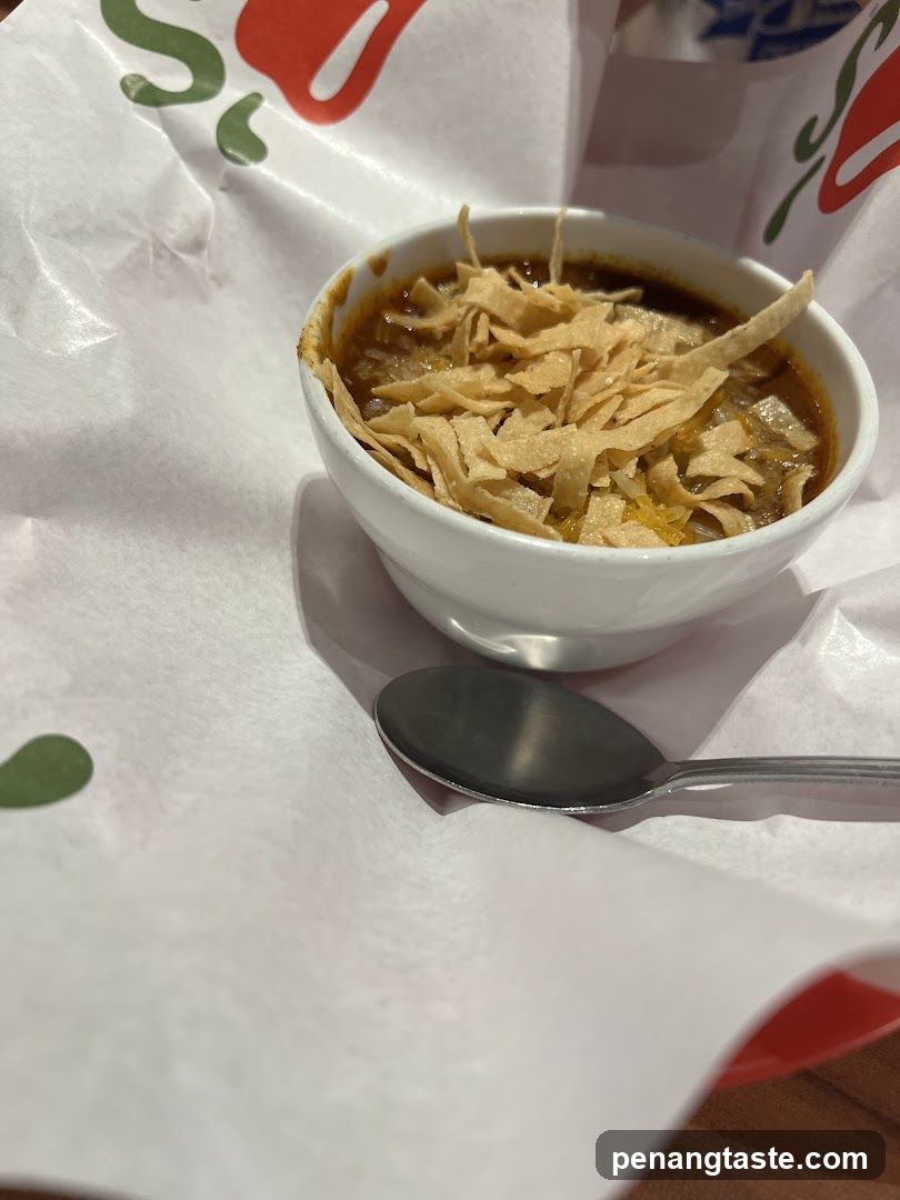 Bowl of Soup with Tacos