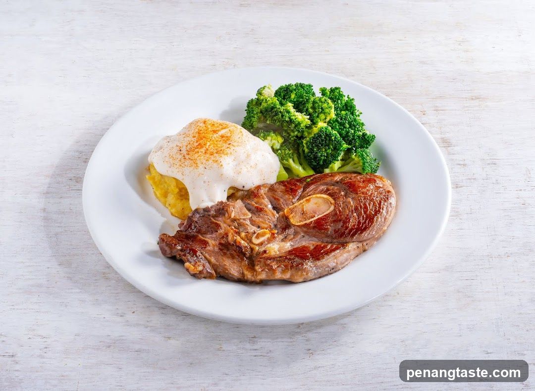 Steak with Broccoli and Mashed Potatoes