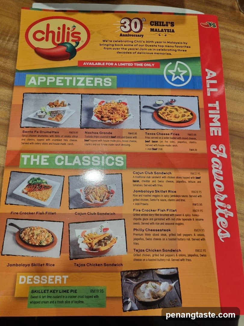 Chili's Malaysia Menu
