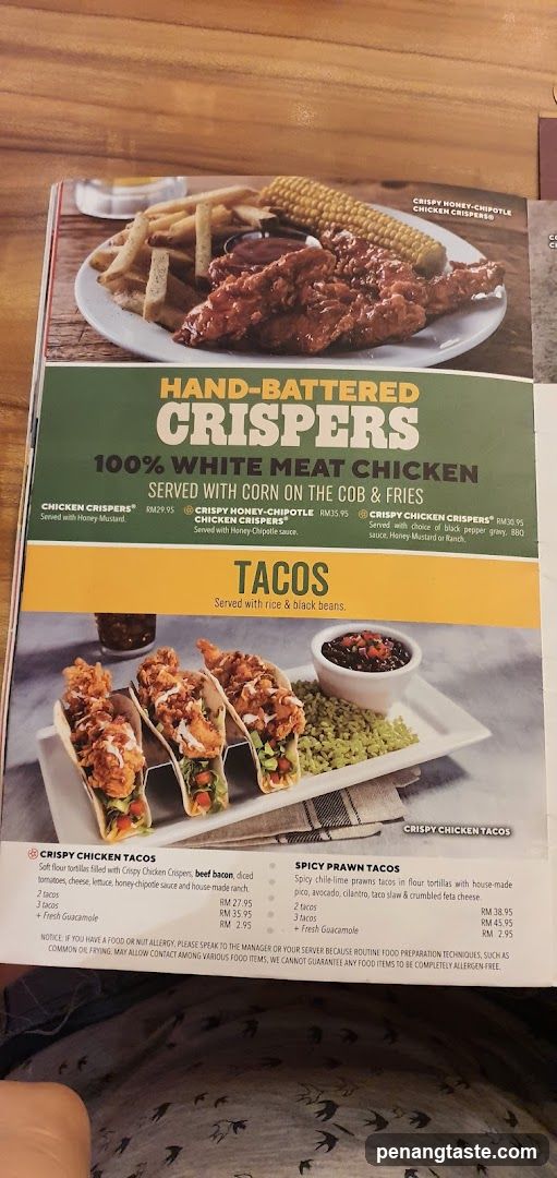 Hand-Battered Crispers & Tacos Menu