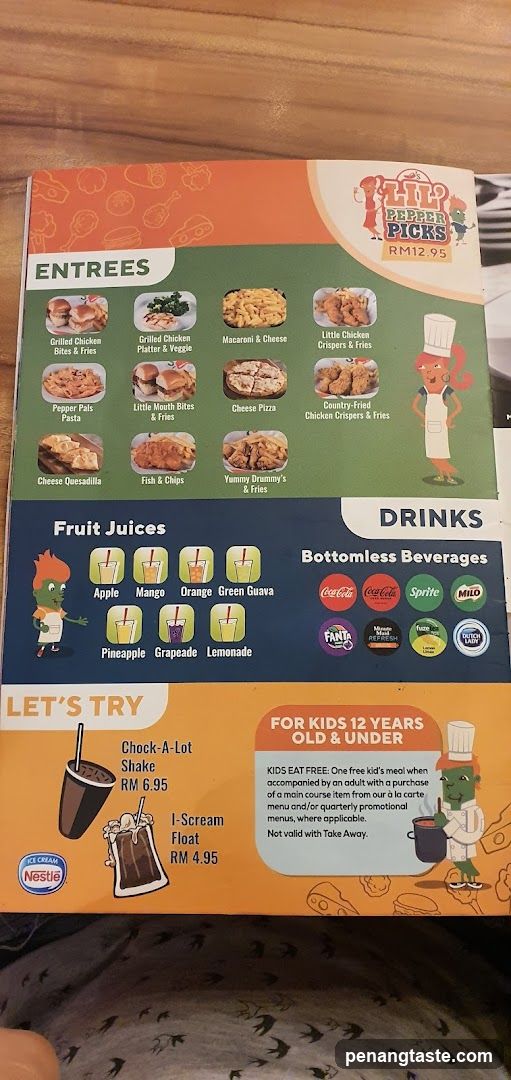 Lil' Peppa Picks Menu