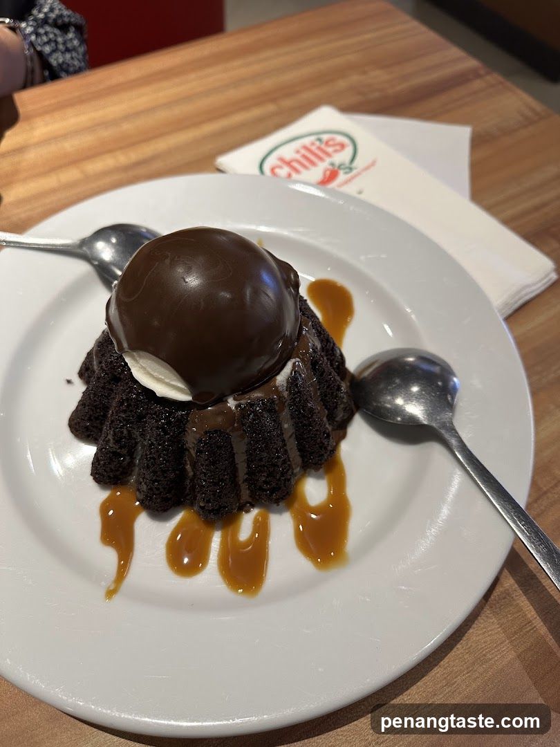 Chocolate Cake with Ice Cream and Caramel Sauce